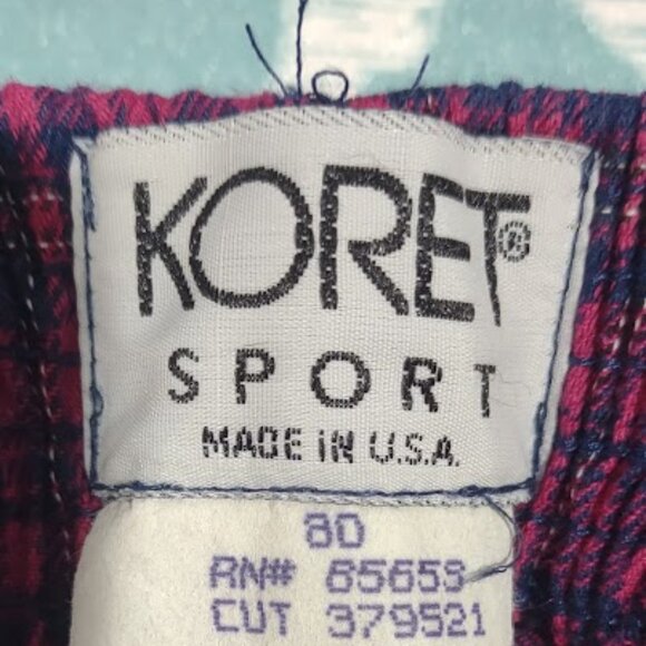 KORET SPORT VINTAGE 1980, HOT PINK & DARK BLUE PLAID SPRING OR FALL GOLF 16R - Picture 8 of 11